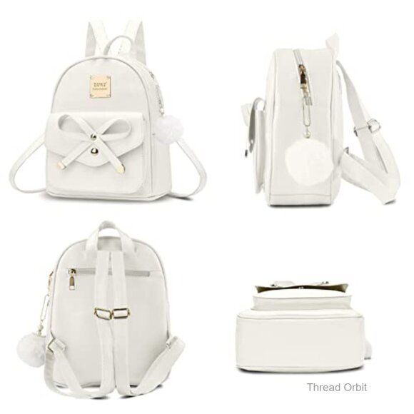 Mini Leather Backpack Set 3-Piece Bowknot Daypack Crossbody  display picture 1